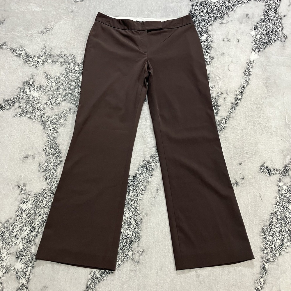 Tahari Petite Brown Straight Leg Dress Pants Womens 14P Career Slacks
